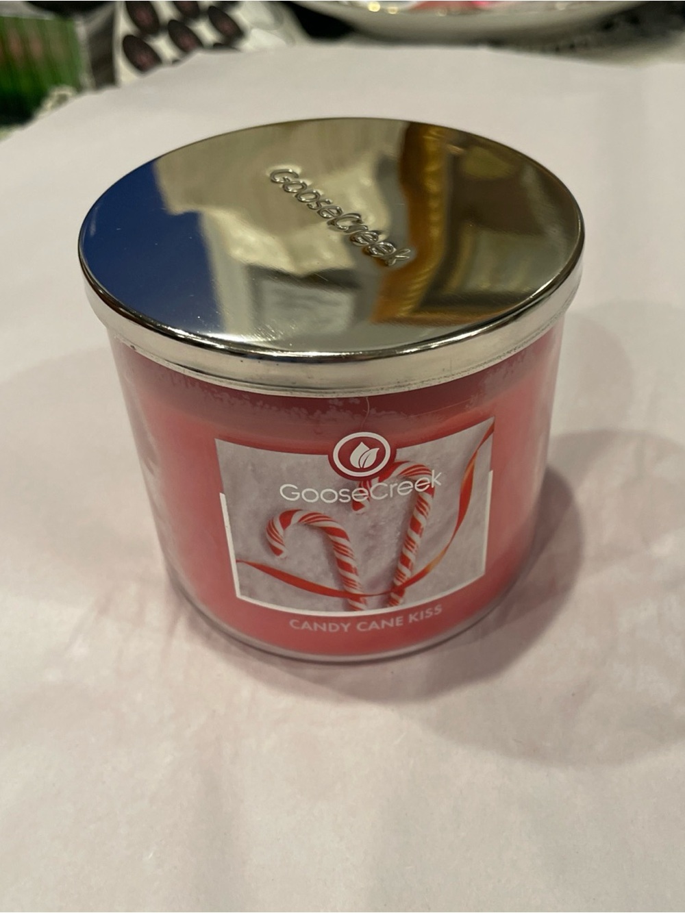 NEW Goose Creek 3 Wick Candle CANDY CANE KISS  14.5 oz